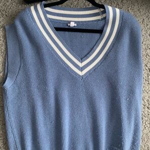 Blue and White Vest